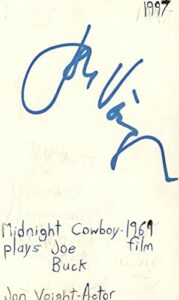 jon voight actor midnight cowboy movie autographed signed index card jsa coa