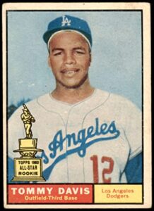 1961 topps # 168 tommy davis los angeles dodgers (baseball card) vg dodgers