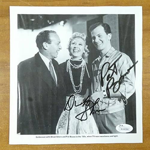 Dinah Shore Pat Boone Signed 7.75x8 Photo with JSA Sticker No Card