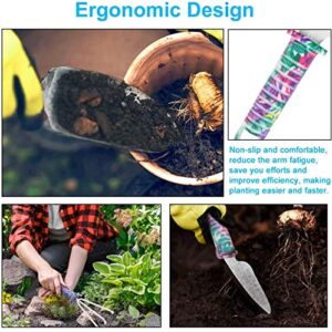 LEKEONE Gardening Tools Set, Unique Gardening Gifts for Women, Gardening Hand Tools with Purple Carrying Case, Gardening Kit for Home Gardening Flowers Potted Trim Loosing Planting Tools (5PCS)