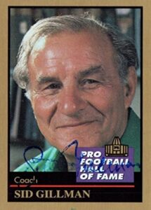 sid gillman coach signed football card with jsa coa