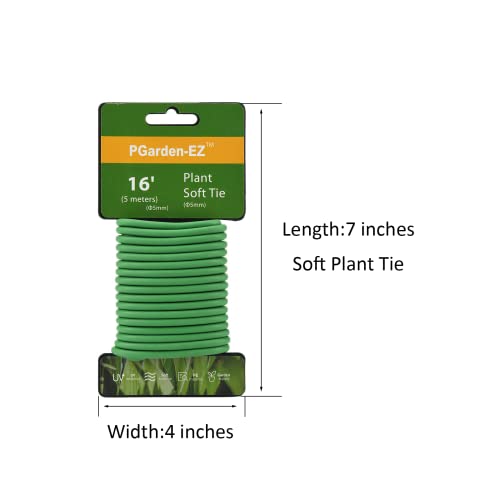 PGarden-EZ Green Soft Twist Tie Plant Tie Flexible TPR Garden Supply, for Tomatoes Roses Vines Organizing(16.4 feet/ 5 Meters)…, 16 feet