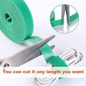 Reusable Plant Ties Velcro Straps,Green Nylon Plant Tie Strap Gardening Tape,Tomato Plant Support,Velcro Wire Ties for Cables(50 Foot x 0.47 Inch)