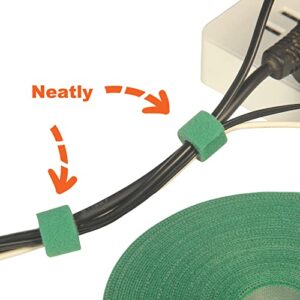 Reusable Plant Ties Velcro Straps,Green Nylon Plant Tie Strap Gardening Tape,Tomato Plant Support,Velcro Wire Ties for Cables(50 Foot x 0.47 Inch)