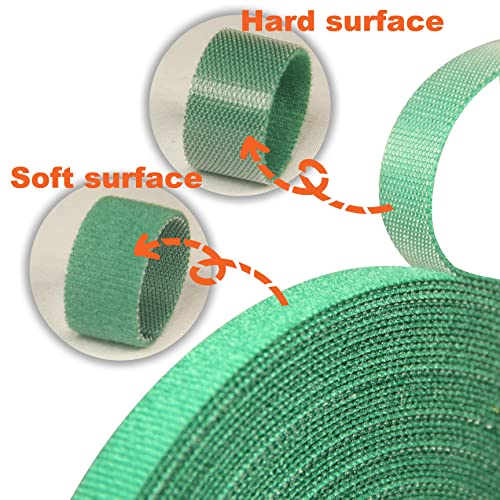 Reusable Plant Ties Velcro Straps,Green Nylon Plant Tie Strap Gardening Tape,Tomato Plant Support,Velcro Wire Ties for Cables(50 Foot x 0.47 Inch)