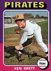 1975 topps ken brett deceased signed baseball card with jsa coa