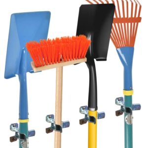 MANOKY Shovel Holder Wall Mount Outdoor 10 Pack - Garden Yard Tool Organizer for Garage - Shed Organizers and Storage Hooks - Rake Rack - Tool Holder and Hanger - Hardware Included