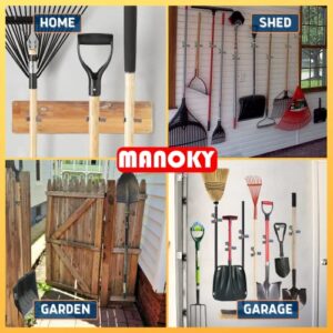 MANOKY Shovel Holder Wall Mount Outdoor 10 Pack - Garden Yard Tool Organizer for Garage - Shed Organizers and Storage Hooks - Rake Rack - Tool Holder and Hanger - Hardware Included