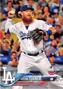 2018 topps opening day #166 justin turner los angeles dodgers baseball card