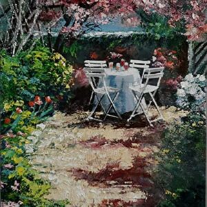 The Cozy Spot, Garden Patio by the Seashore By Internationally Renowned Painter Yary Dluhos