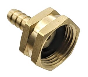 gridtech brass garden hose adapter swivel fitting, 3/8” barb and 3/4” ght female connector, heavy-duty high-pressure support, rust and corrosion resistant