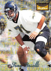 1995 skybox premium football #160 tony boselli rc rookie card jacksonville jaguars official nfl trading card from fleer/skybox