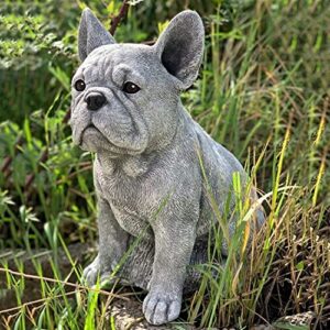 weida french bulldog statue garden decor resin crafts dog lover gift sculpture patio lawn courtyard home decoration (color : b)