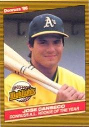 1986 donruss highlights #55 jose canseco near mint/mint