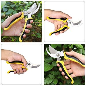 Garden Pruning Shears, 7.5" Hand Gardening Cutter, Professional Garden Scissors with Straight Stainless Steel Blade, Ultra Sharp Clippers Scissors for Trimming, Fruits, Flowers, Plants