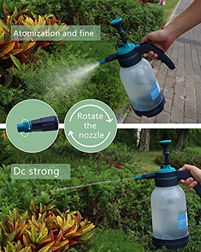 0.5 Gallon Hand Pump Sprayer, Hand Held Garden Sprayer, Water Spray Unit with Adjustable Nozzle and Extra Extended Spray