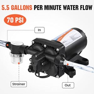 YOUNGTREE 110V Water Pump with Pressure Switch include Power Plug 5.5 GPM 70PSI 110VAC Water Pressure Booster Pump for Home Kitchen Bathroom RV Marine Yacht Garden Hose