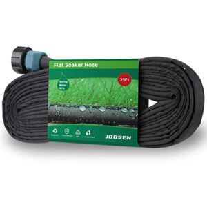 joosen soaker hose 25ft 1/2″ flat double layer consistent drip hose saving 80% water leakproof kink free vegetable garden hose