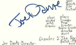 joe dante director producer twilight zone autographed signed index card jsa coa
