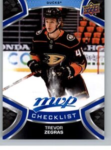 2021-22 upper deck mvp blue #250 trevor zegras cl rc rookie card anaheim ducks official nhl hockey card in raw (nm or better) condition
