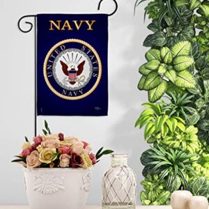 Breeze Decor US Navy Garden Flag USN Armed Forces Seabee Official Licensed United State American Military Veteran Retire Decorative, 13"x 18.5", Memorial Day Gifts Made in USA