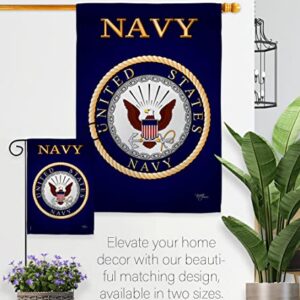 Breeze Decor US Navy Garden Flag USN Armed Forces Seabee Official Licensed United State American Military Veteran Retire Decorative, 13"x 18.5", Memorial Day Gifts Made in USA