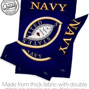 Breeze Decor US Navy Garden Flag USN Armed Forces Seabee Official Licensed United State American Military Veteran Retire Decorative, 13"x 18.5", Memorial Day Gifts Made in USA