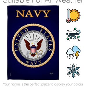 Breeze Decor US Navy Garden Flag USN Armed Forces Seabee Official Licensed United State American Military Veteran Retire Decorative, 13"x 18.5", Memorial Day Gifts Made in USA