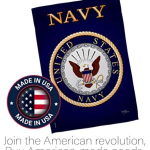 Breeze Decor US Navy Garden Flag USN Armed Forces Seabee Official Licensed United State American Military Veteran Retire Decorative, 13"x 18.5", Memorial Day Gifts Made in USA