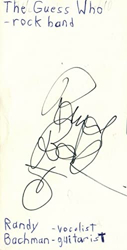 Randy Bachman Vocalist Guitarist Guess Who Rock Band Signed Index Card JSA COA