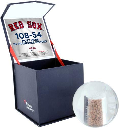 Boston Red Sox Most Wins in Franchise History Crystal Baseball with Game-Used Dirt from the 2018 Season - Other Game Used MLB Items