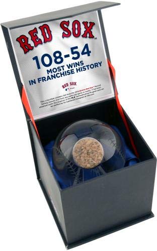 Boston Red Sox Most Wins in Franchise History Crystal Baseball with Game-Used Dirt from the 2018 Season - Other Game Used MLB Items