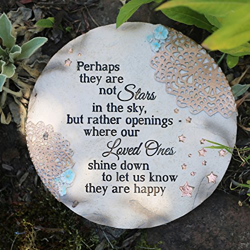 Pavilion Gift Company 19058 Light Your Way Memorial Garden Stone, 10-Inch, Stars in The Sky, Original Version