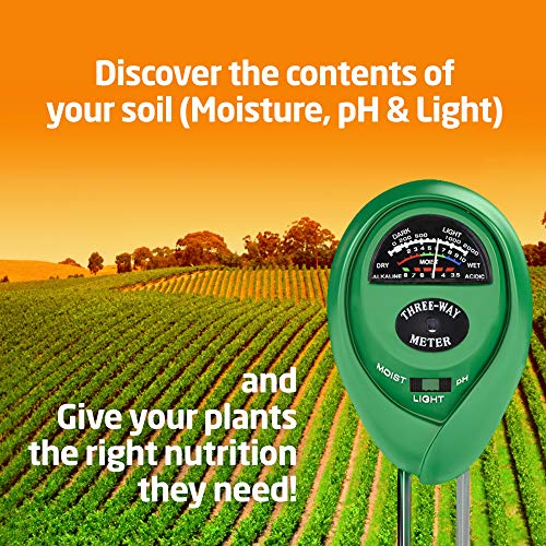 Soil pH Meter, 3-in-1 Soil Test Kit For Moisture, Light & pH, A Must Have For Home And Garden, Lawn, Farm, Plants, Herbs & Gardening Tools, Indoor/Outdoors Plant Care Soil Tester (No Battery Needed)