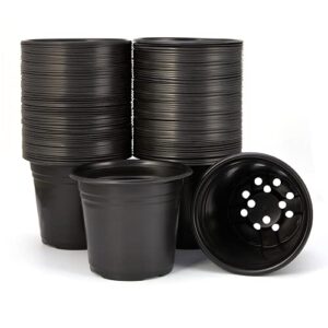 jeria 50-pack 0.5 gallon plastic plant nursery pots, seed starting pot flower plant container
