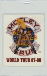 motley crue 1987-88 laminated backstage pass