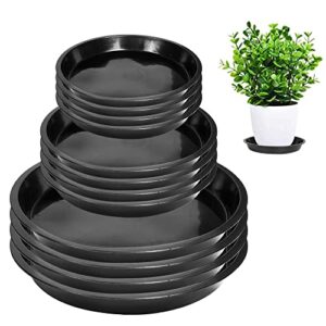 12pack plant saucer – 6 8 10 inch plant tray round plastic plant drip trays for indoor outdoor garden plants, collects flower pot drainage and excess water