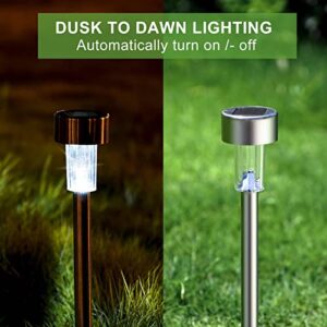 Dream Master Solar Lights Outdoor, Stainless Steel LED Landscape Lighting Solar Powered Outdoor Lights Solar Garden Lights for Pathway, Walkway, Patio, Yard, Lawn - 12 Pack