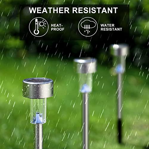 Dream Master Solar Lights Outdoor, Stainless Steel LED Landscape Lighting Solar Powered Outdoor Lights Solar Garden Lights for Pathway, Walkway, Patio, Yard, Lawn - 12 Pack