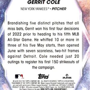 2023 Topps Stars of the MLB #SMLB-30 Gerrit Cole New York Yankees Baseball Trading Card