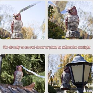 TaiBest 3 Pack Fake Horned Owl Statue for Outdoor Use,Plastic Owl with Reflective Tape for Outdoor Garden Yard Decoration