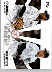 2023 topps one-two punch #12p-4 andy pettitte/cc sabathia new york yankees baseball trading card