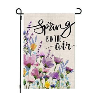 crowned beauty spring garden flag floral 12×18 inch double sided for outside spring is in the air welcome burlap small yard holiday decoration cf749-12
