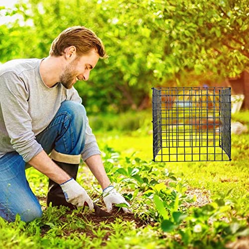 DOSTATNI 12 Sheet Small Wire Plant Protectors with Nylon tie Plant Protector 12” Garden Wire Plant Mesh U-Shaped Garden Stakes for Plants, Vegetables and Shrubs (12)