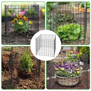 DOSTATNI 12 Sheet Small Wire Plant Protectors with Nylon tie Plant Protector 12” Garden Wire Plant Mesh U-Shaped Garden Stakes for Plants, Vegetables and Shrubs (12)