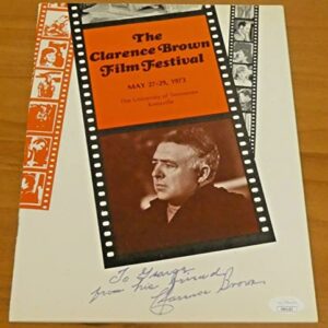 Rare Clarence Brown Film Director Signed Program with JSA Sticker No Card