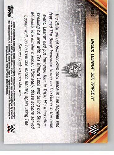 Wrestling Wrestling 2019 Topps SummerSlam Mr. SummerSlam #MSS-2 8/19/12 Brock Lesnar def. Triple H #MSS-2 NM Near Mint