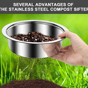 Bonsai Soil Sifter Set for Gardening - Soil Sieve with 5 Interchangeable Mesh ( 1mm, 3mm, 5mm, 7mm, 9mm), Garden Sifting Screen for Dirt, Sand, Rock, Filtration, Compost and Bonsai