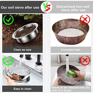 Bonsai Soil Sifter Set for Gardening - Soil Sieve with 5 Interchangeable Mesh ( 1mm, 3mm, 5mm, 7mm, 9mm), Garden Sifting Screen for Dirt, Sand, Rock, Filtration, Compost and Bonsai