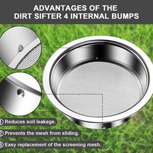 Bonsai Soil Sifter Set for Gardening - Soil Sieve with 5 Interchangeable Mesh ( 1mm, 3mm, 5mm, 7mm, 9mm), Garden Sifting Screen for Dirt, Sand, Rock, Filtration, Compost and Bonsai